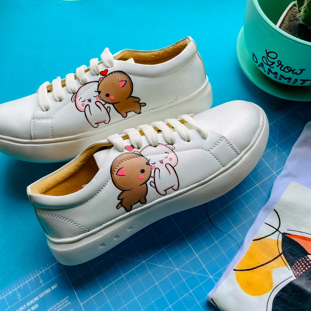 Goma Peach Sneakers - The Quirky Naari