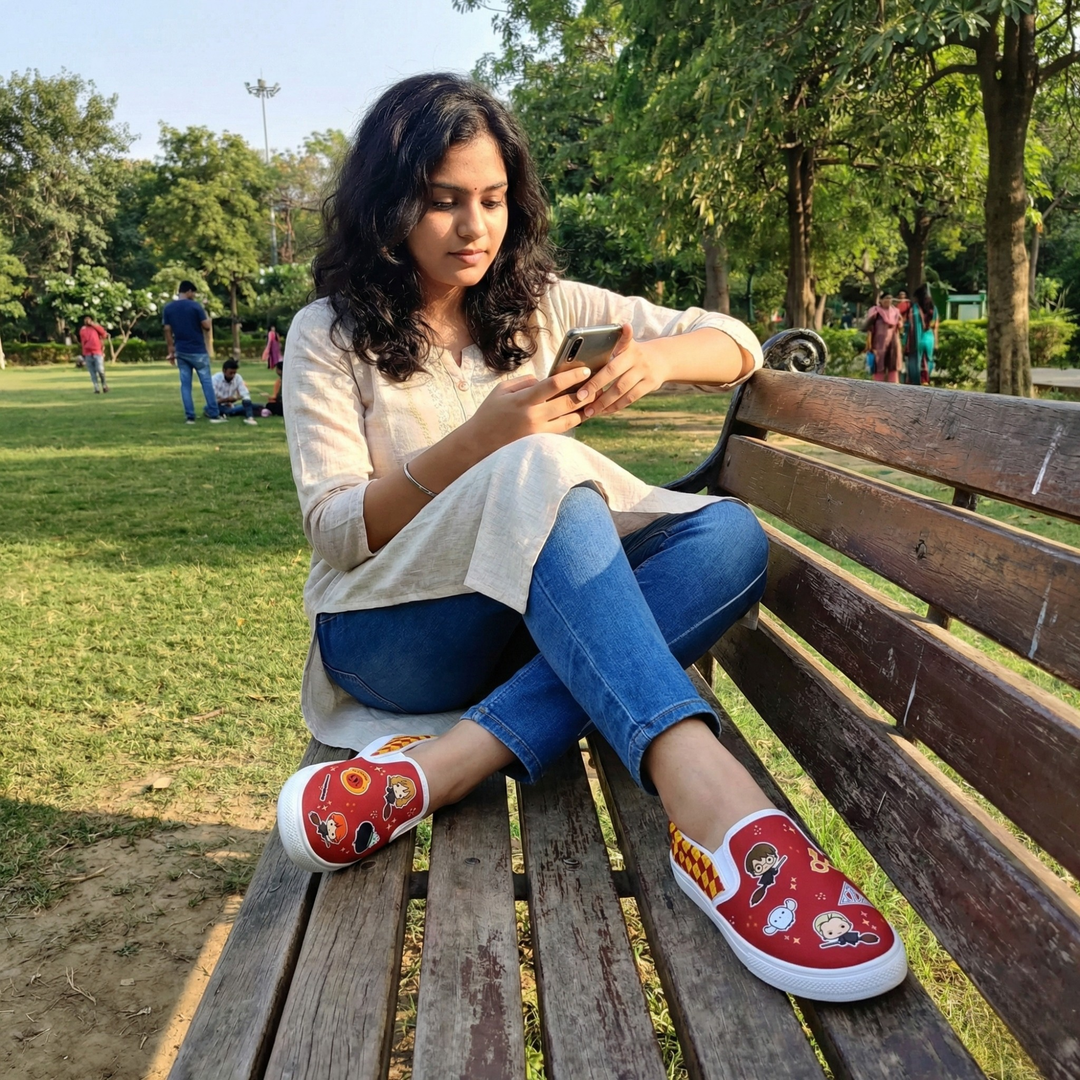 Gryffindor House Slipons - The Quirky Naari