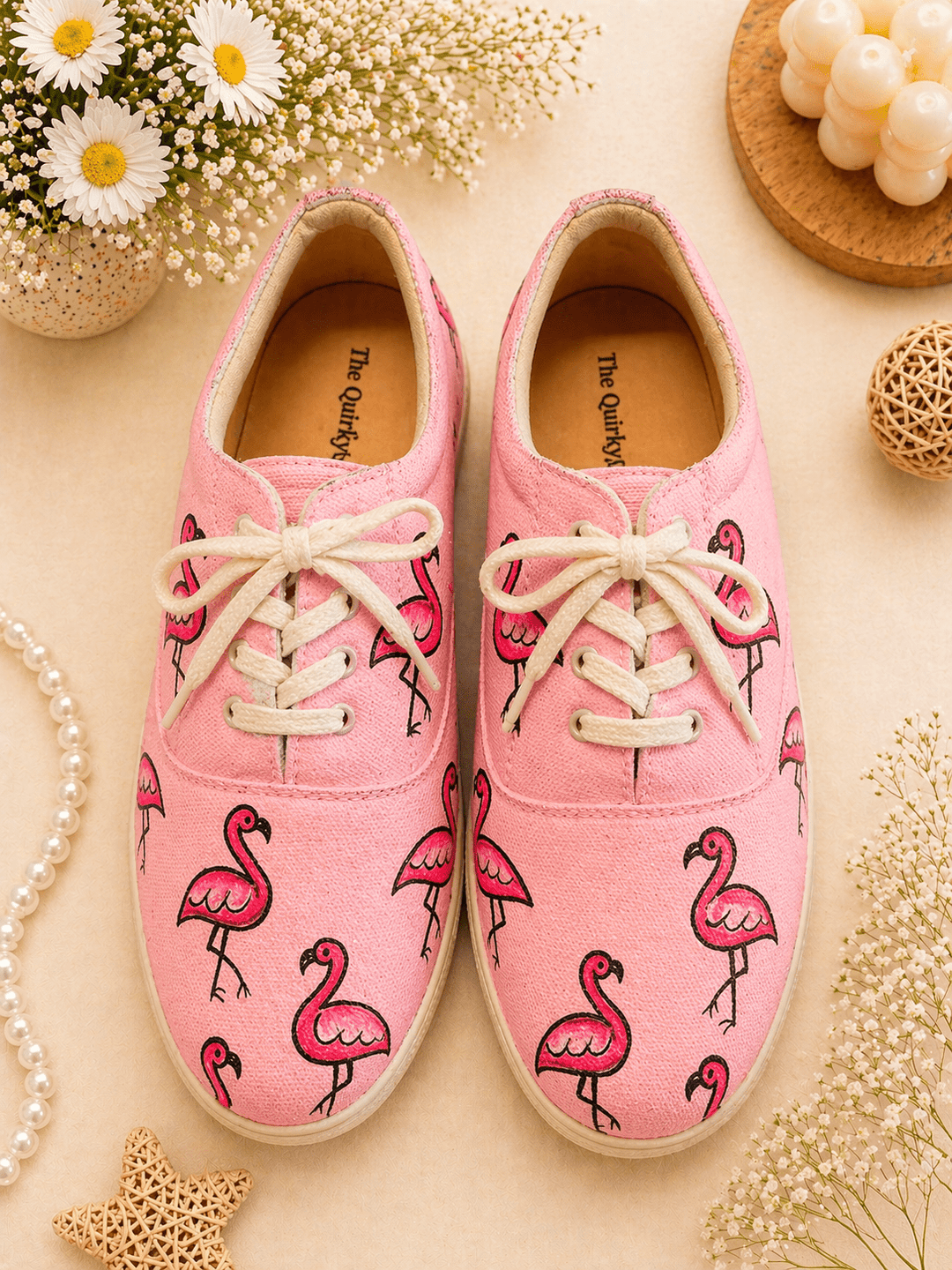 Handpainted Flamingo - The Quirky Naari