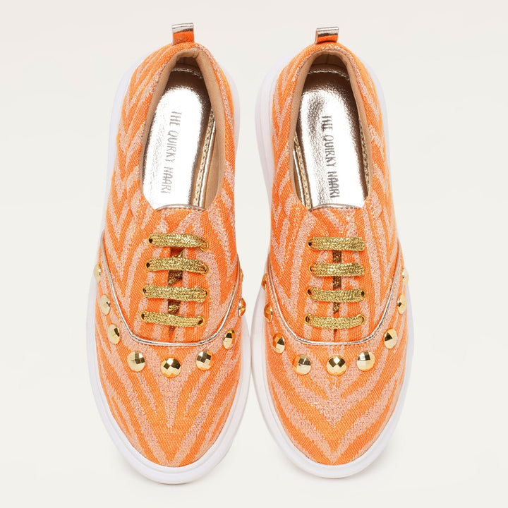 Juliet Sneakers in Royal Orange - The Quirky Naari