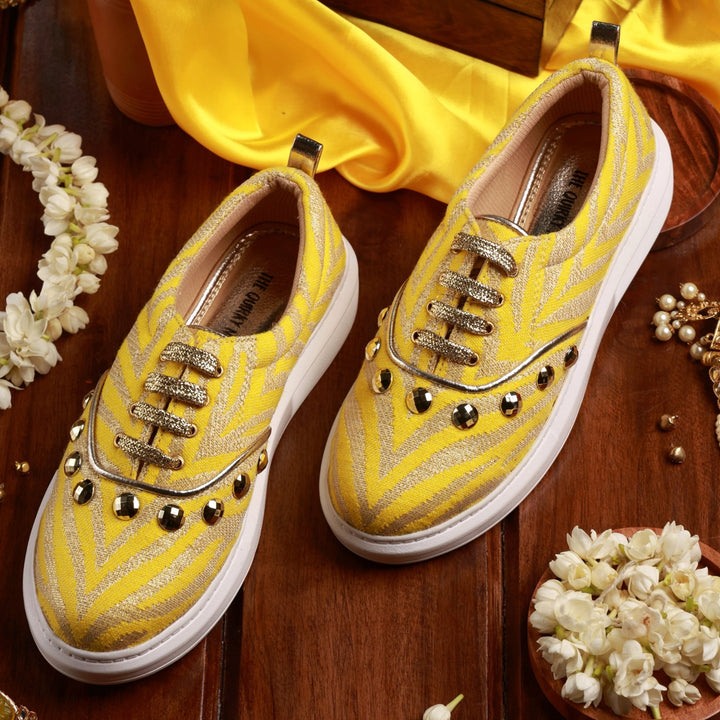 Juliet Sneakers in Yellow - The Quirky Naari