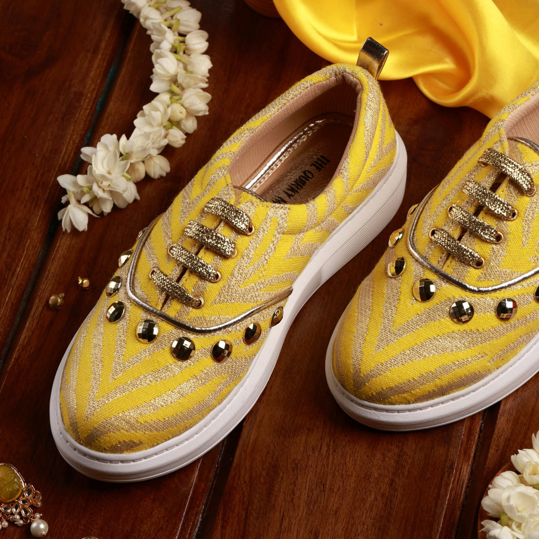 Juliet Sneakers in Yellow - The Quirky Naari