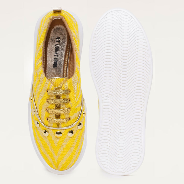 Juliet Sneakers in Yellow - The Quirky Naari