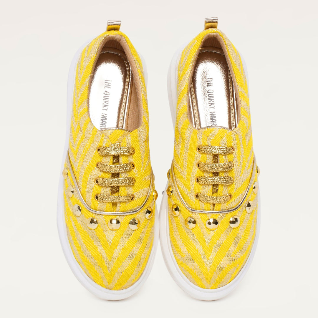 Juliet Sneakers in Yellow - The Quirky Naari