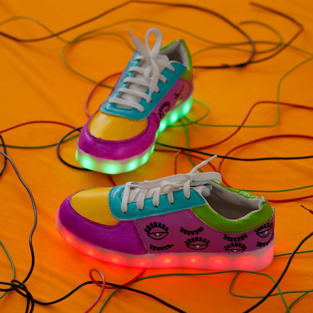 Light Me Up Sneakers - Ankle (Evil Eye Edition) - The Quirky Naari