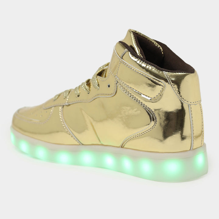 Light me up Sneakers - High Top (Golden) - The Quirky Naari