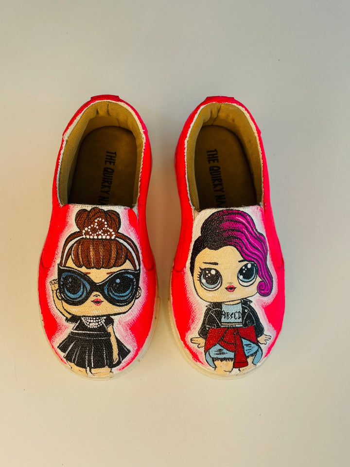 LOL DOLLS Pink Slipons - The Quirky Naari