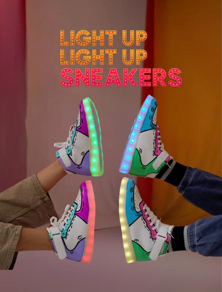 LED Light Up Shoes | Orange Flames | LED Fashion Sneakers – LED SHOE SOURCE