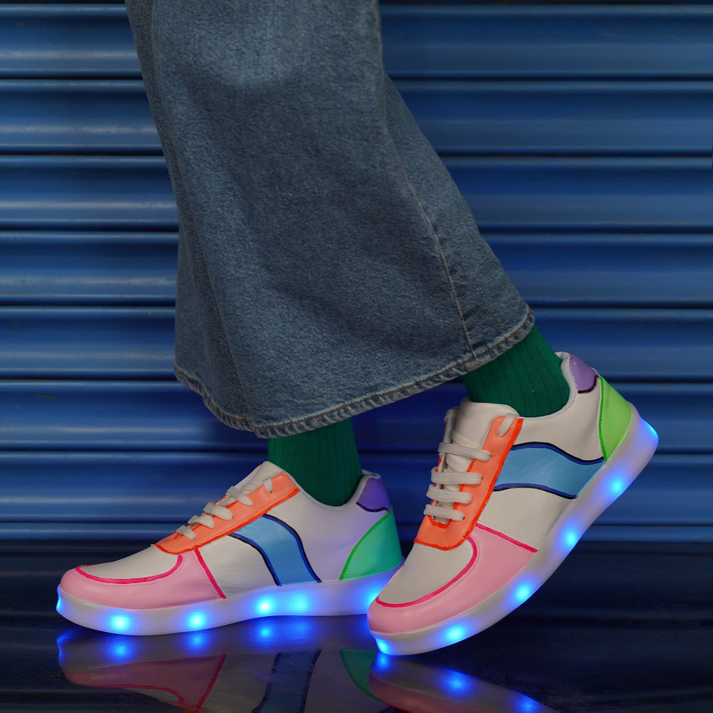 Neon Dreams Sneakers - Light Me Up Sneakers - The Quirky Naari