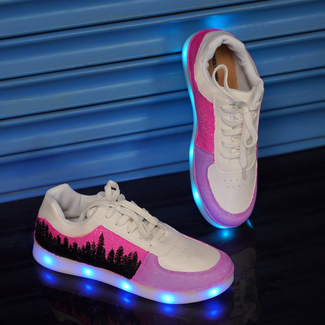 Pink Forest Sneakers - Light Me Up - The Quirky Naari