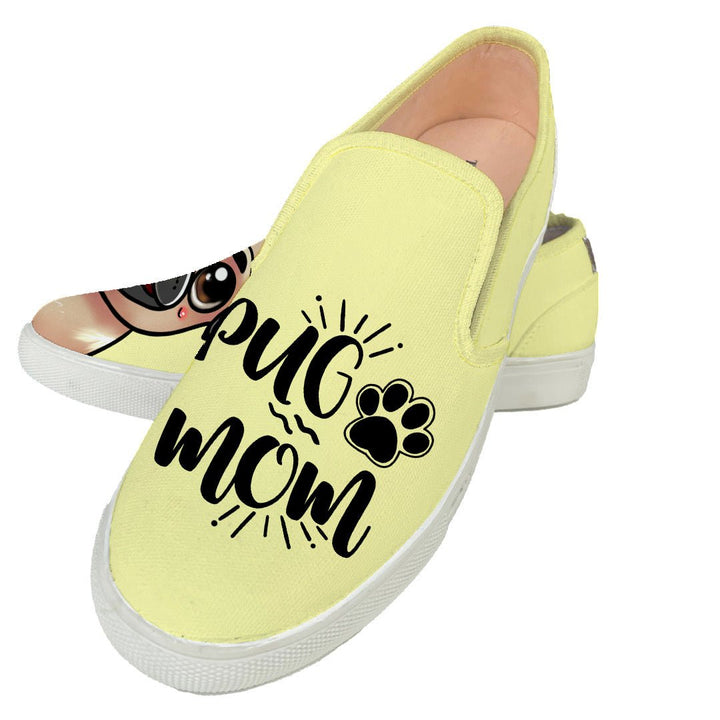 Pug Mom Slipons - The Quirky Naari