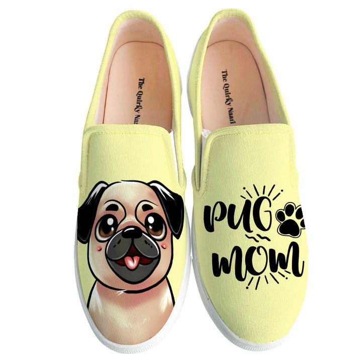 Pug Mom Slipons - The Quirky Naari