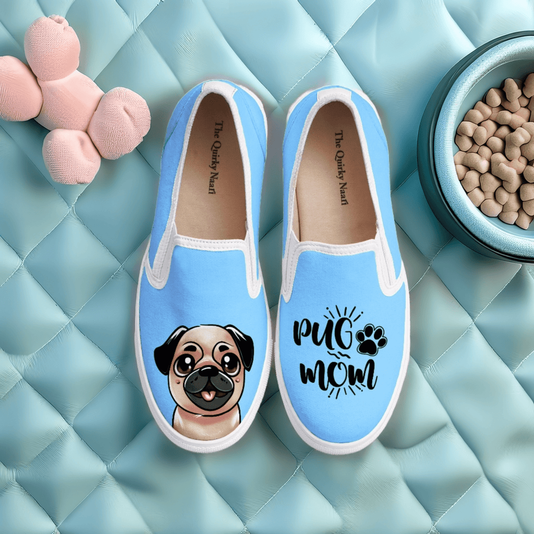 Pug Mom Slipons - The Quirky Naari