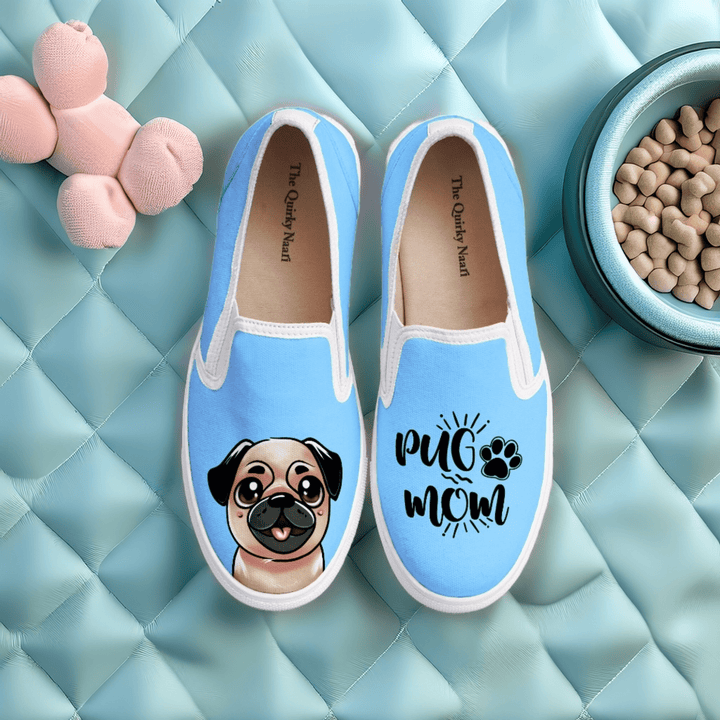 Pug Mom Slipons - The Quirky Naari