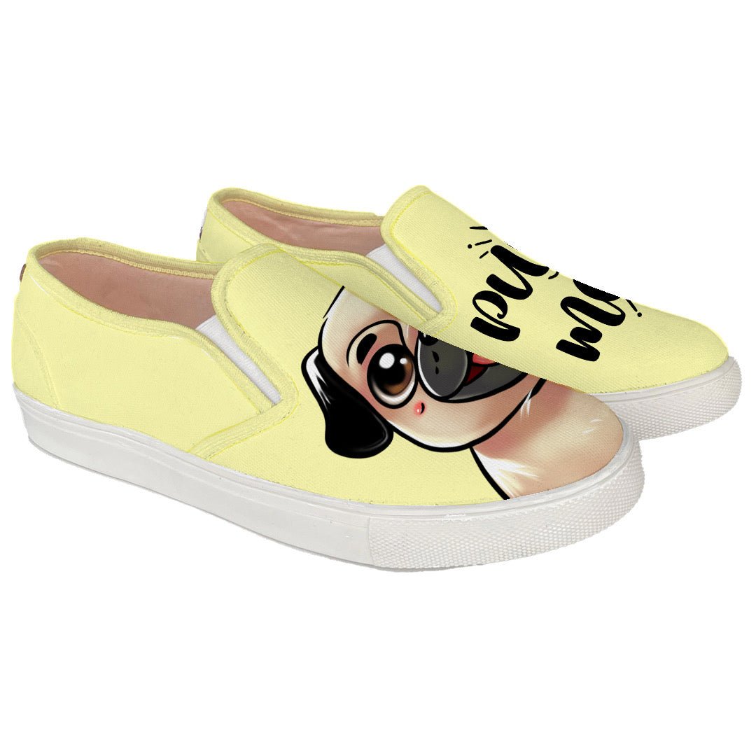 Pug Mom Slipons - The Quirky Naari