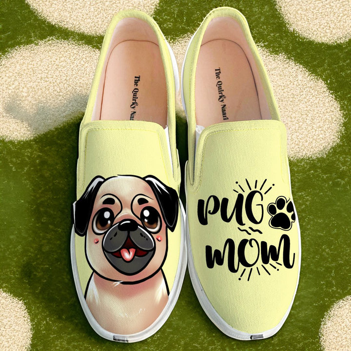 Pug Mom Slipons - The Quirky Naari