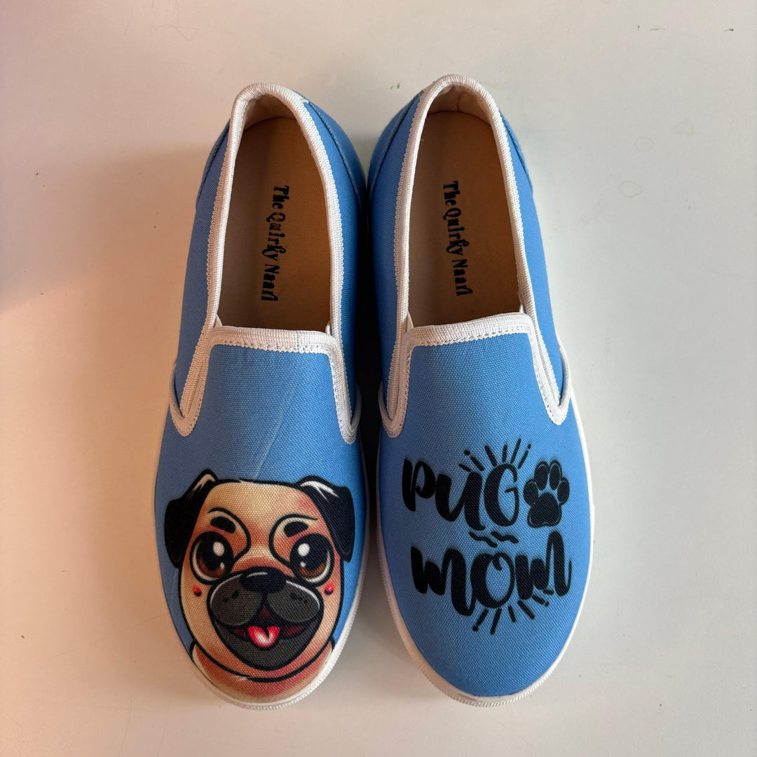 Pug Mom Slipons - The Quirky Naari