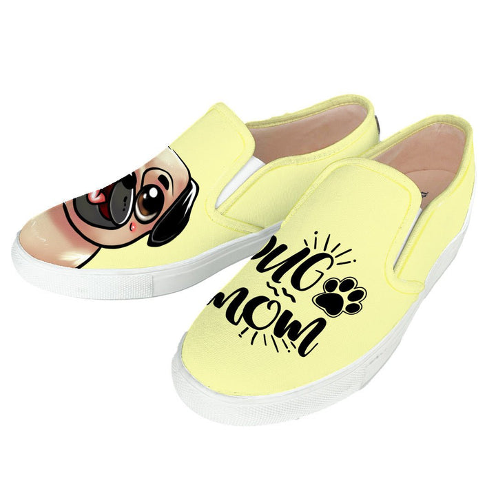 Pug Mom Slipons - The Quirky Naari