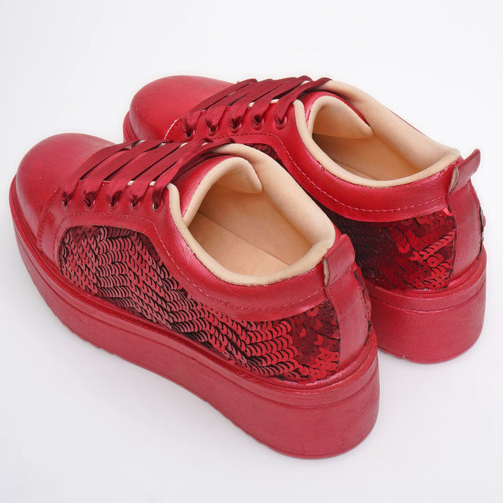 Red Romance Heel Sneakers - The Quirky Naari