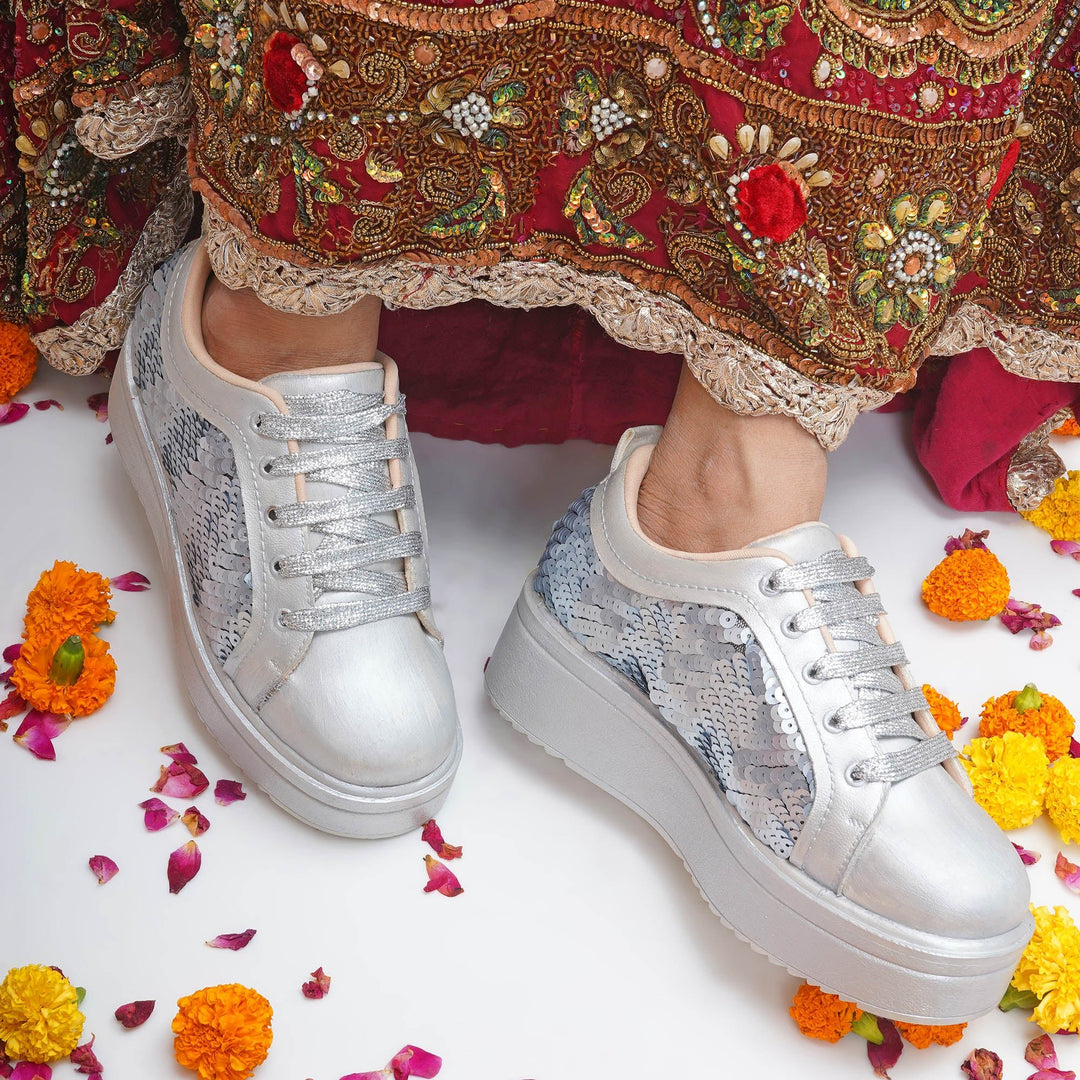 Stardust Heel Sneakers - The Quirky Naari