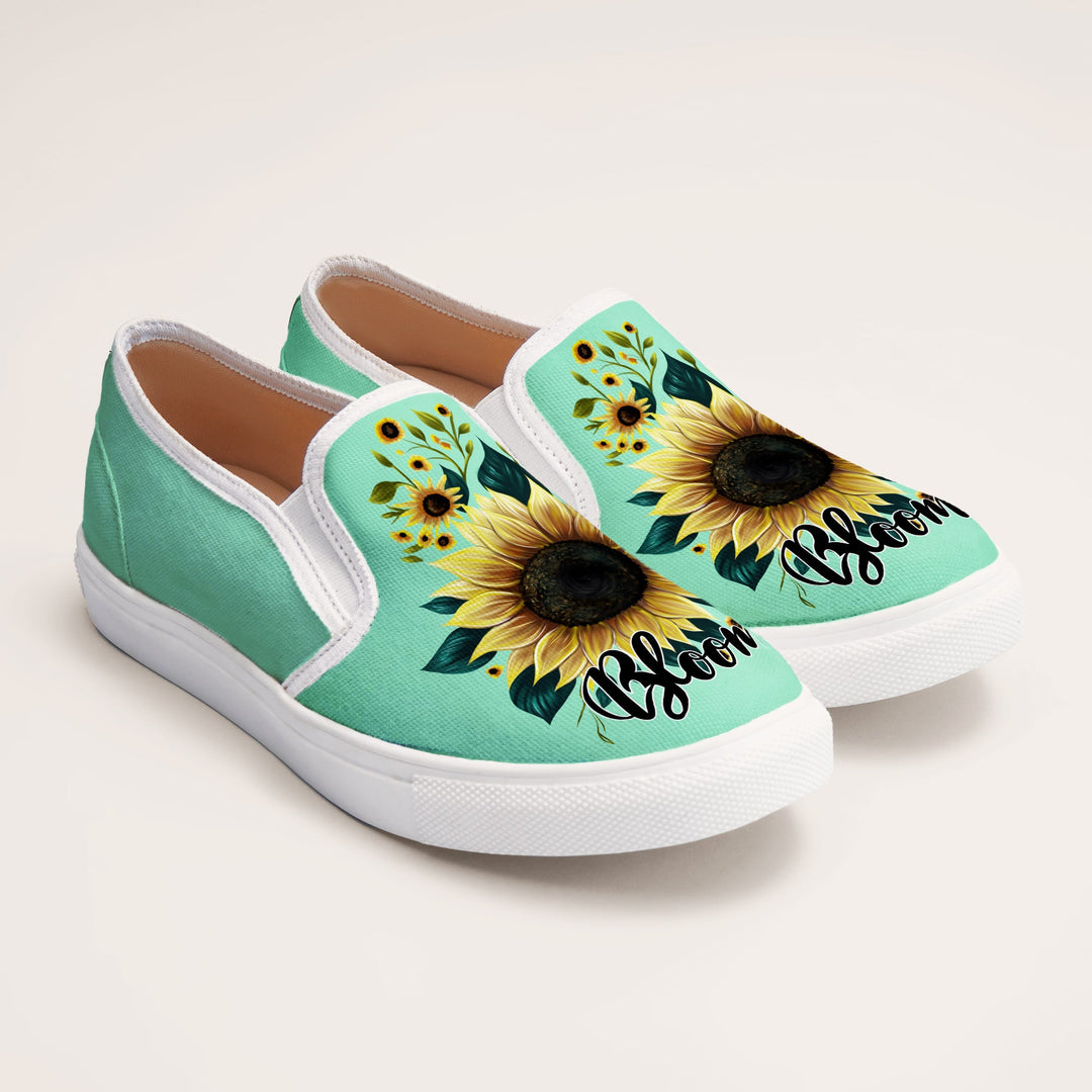 Sunflower Bloom Slipons - The Quirky Naari