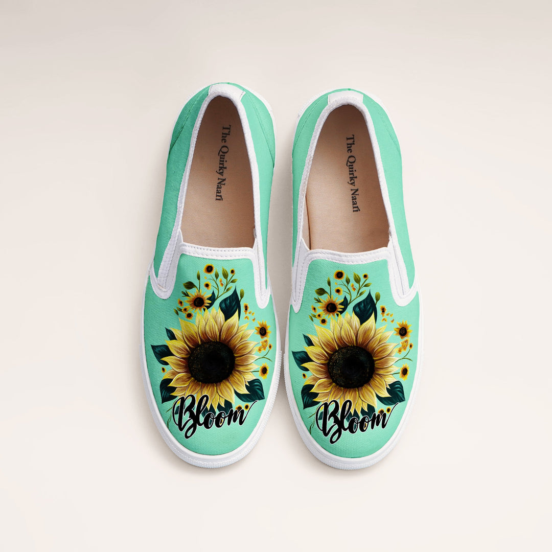 Sunflower Bloom Slipons - The Quirky Naari