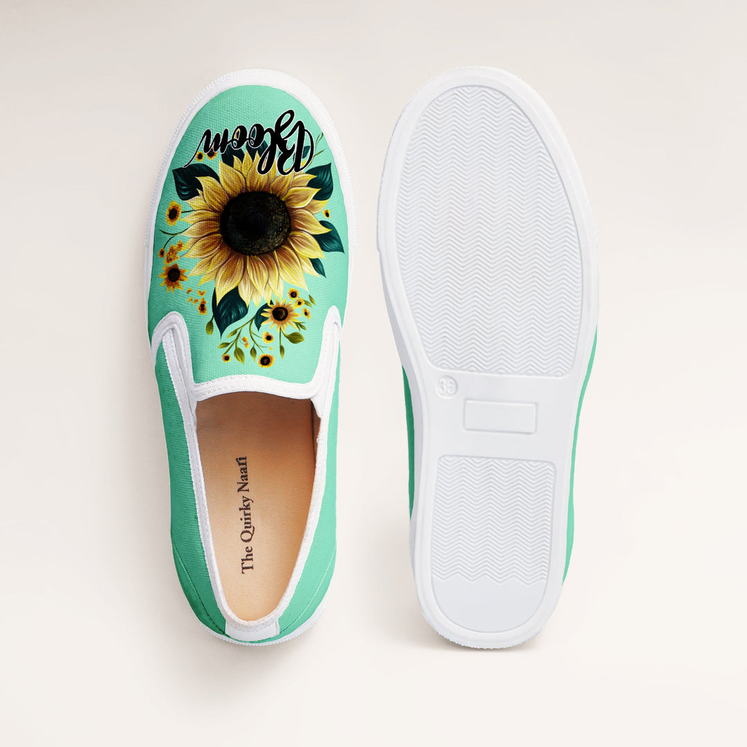 Sunflower Bloom Slipons - The Quirky Naari