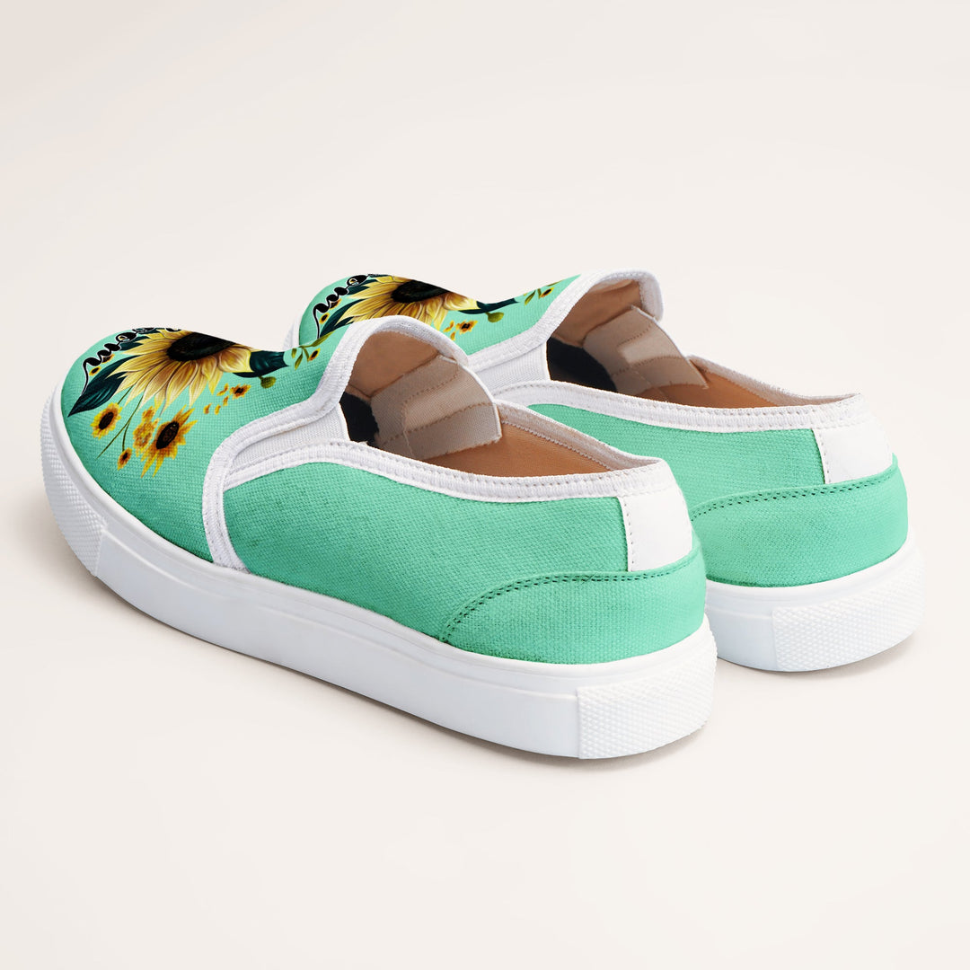 Sunflower Bloom Slipons - The Quirky Naari