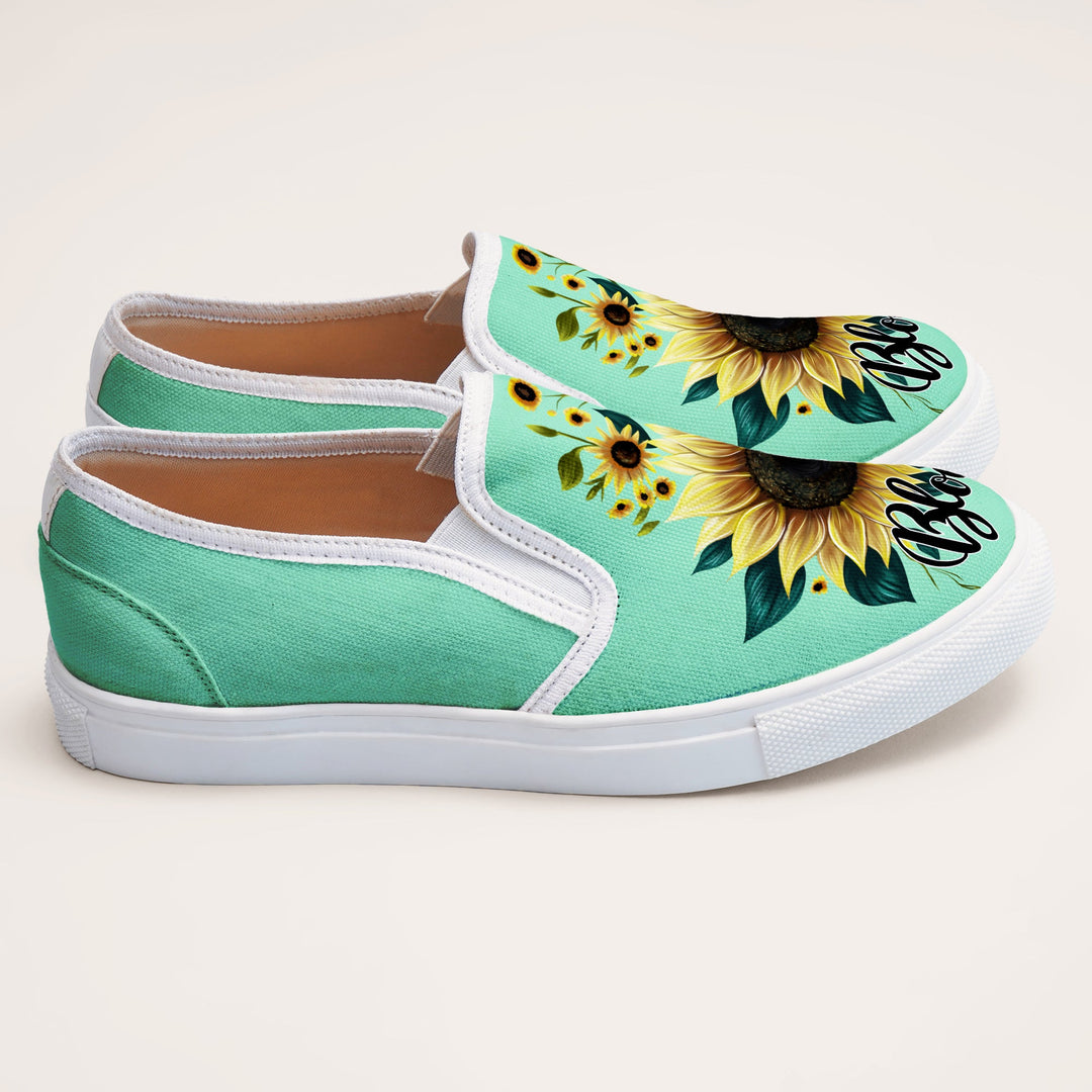 Sunflower Bloom Slipons - The Quirky Naari