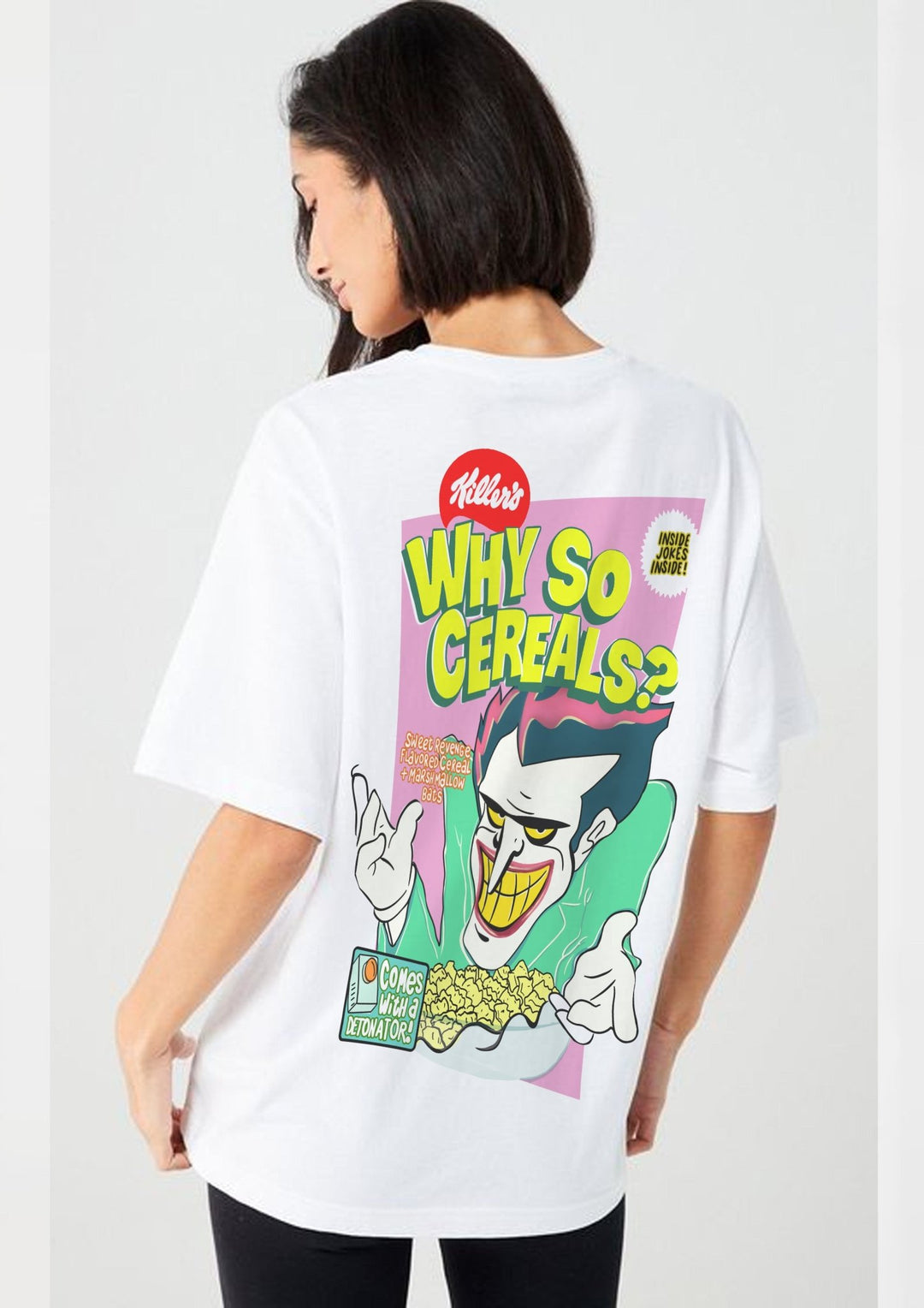 Why So Cereals T - shirt - White - The Quirky Naari